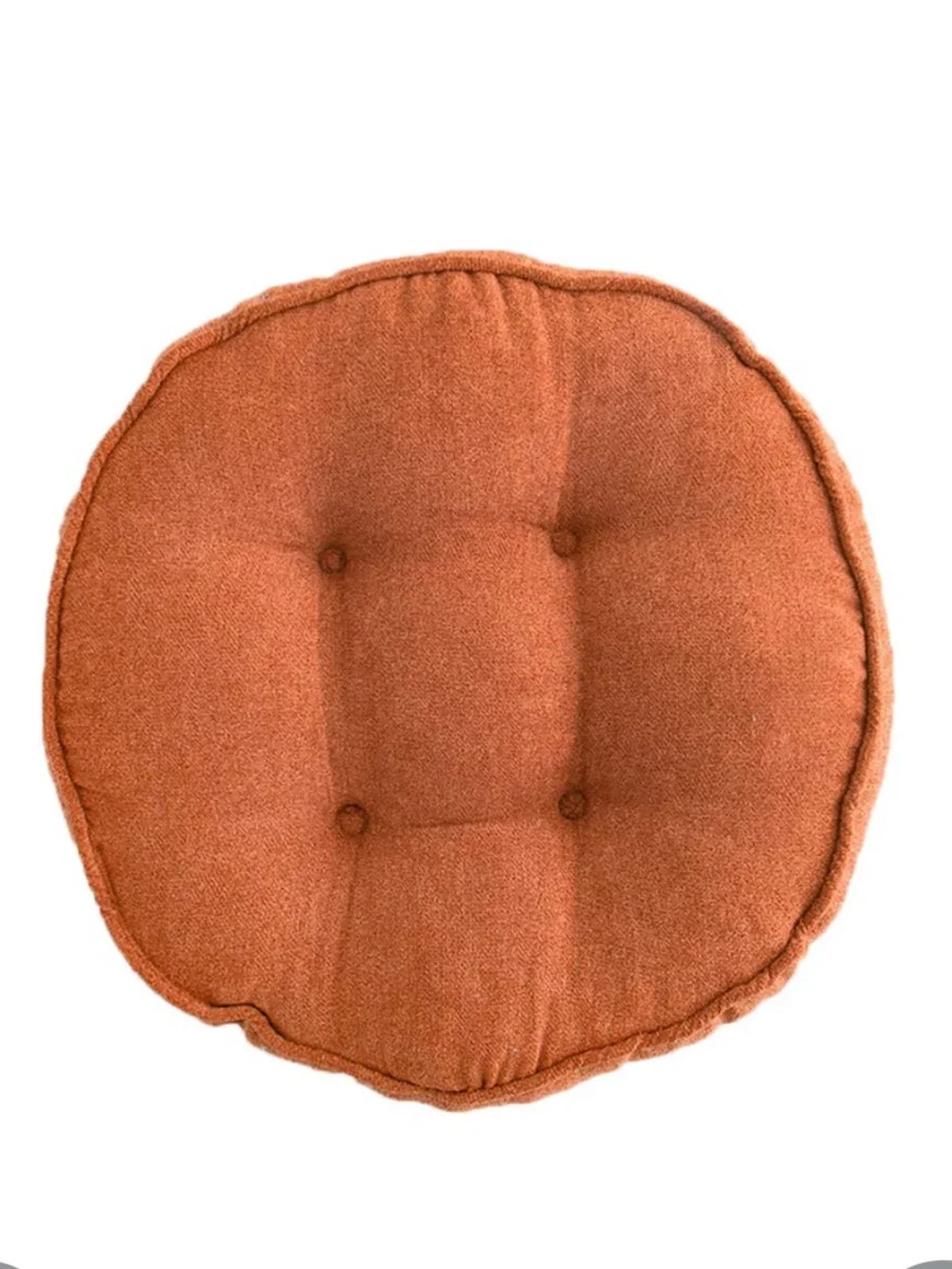 Soft & Comfy Tufted Chair Cushion 18” Round - BURNT ORANGE
